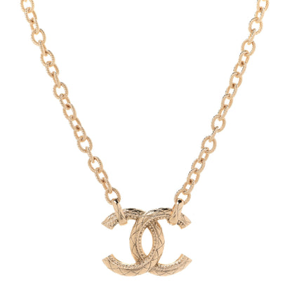 Chanel Metal Quilted CC Necklace Gold 1 of 6