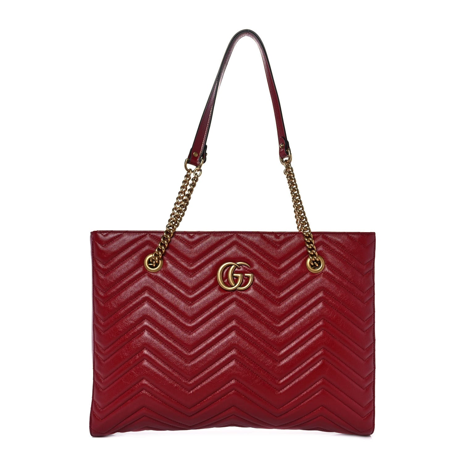 Gucci Azalea Calfskin Matelasse Medium GG Marmont Slim Tote Romantic Cerise 1 of 9
