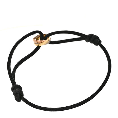 Cartier 18K Pink Yellow White Gold Trinity Adjustable Cord Bracelet Black 2 of 5