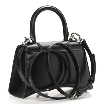 Balenciaga Box Calfskin Graffiti Logo Hourglass Top Handle Bag XS Black Silver 3 of 12