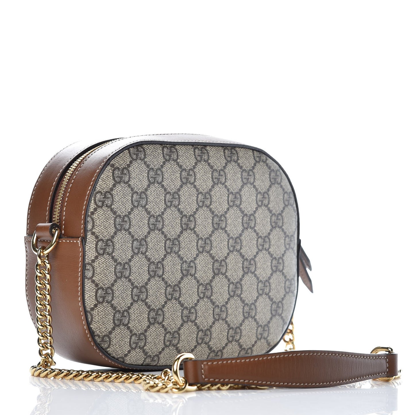 GG Supreme Monogram Blind For Love Embroidered Mini Chain Shoulder Bag Beige Tuscany