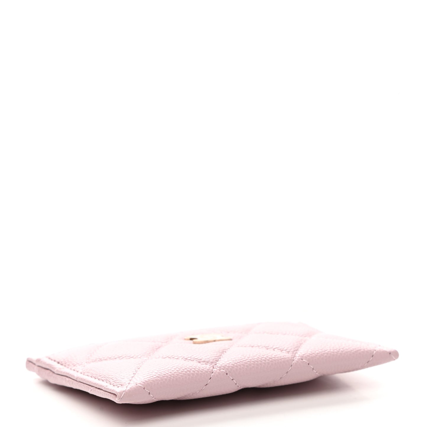 Caviar Quilted Card Holder Light Pink