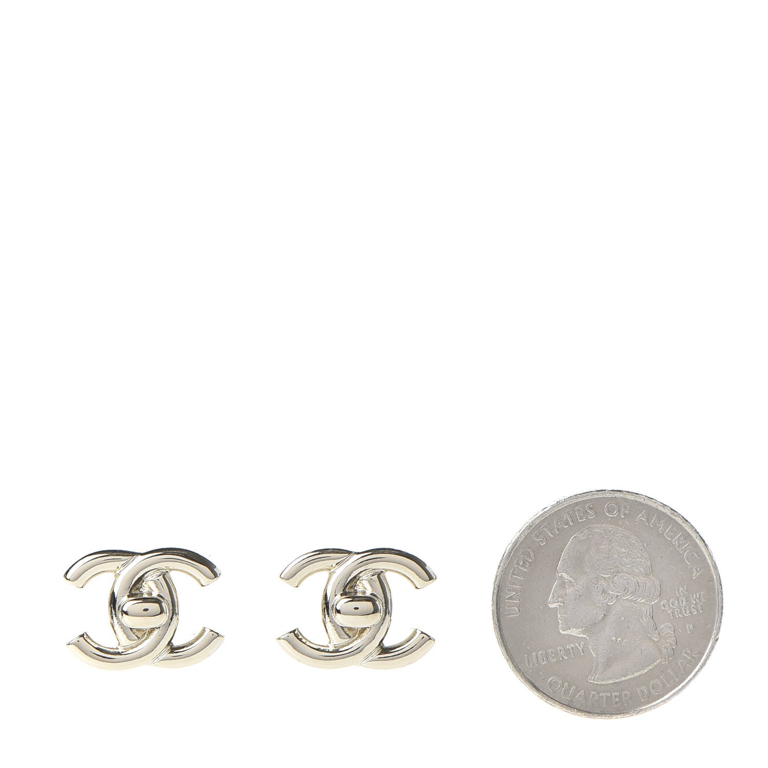Chanel Metal CC Turnlock Earrings Gold 2 of 5