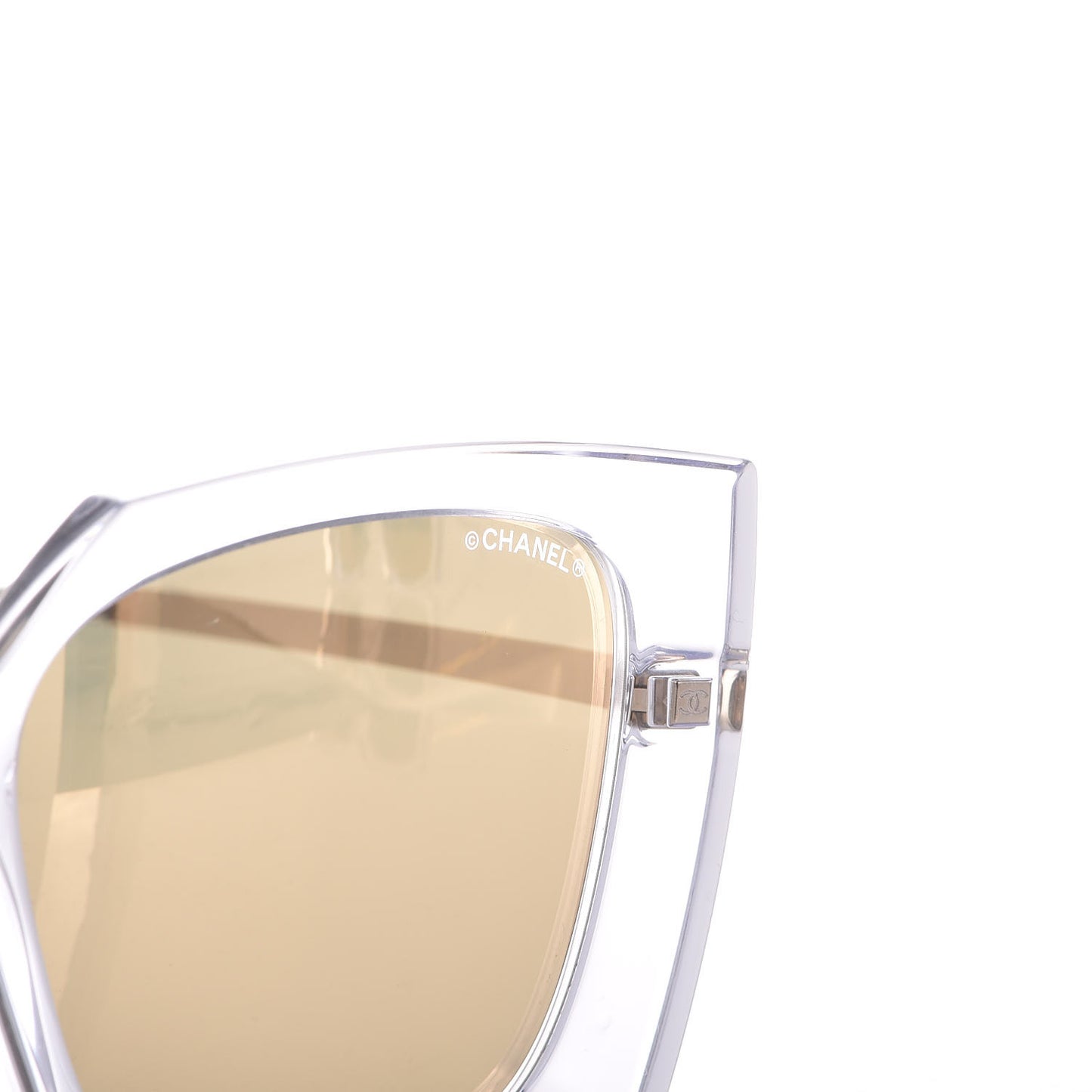 24K Gold Mirror Square Sunglasses 6051 Transparent