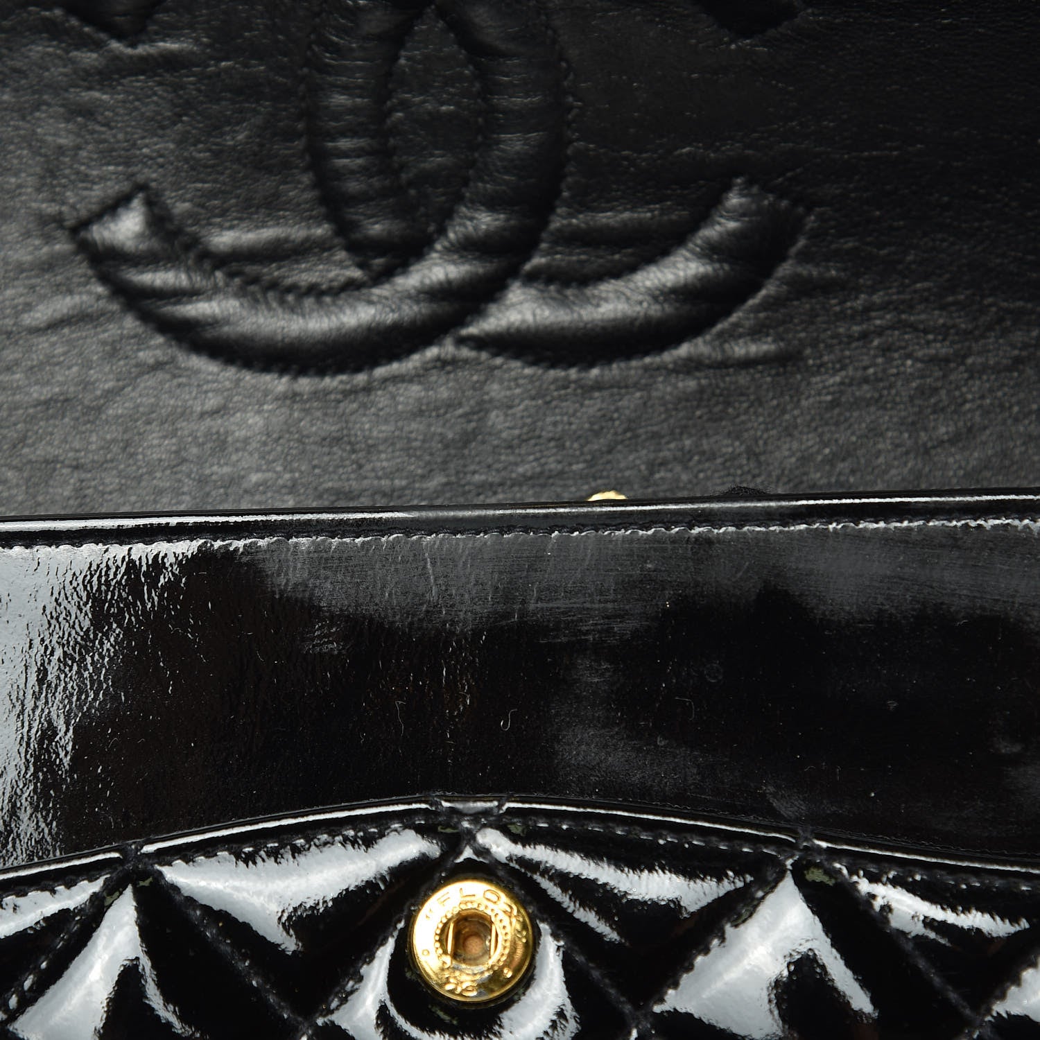 Chanel Patent Quilted Medium Double Flap Black 18 of 18