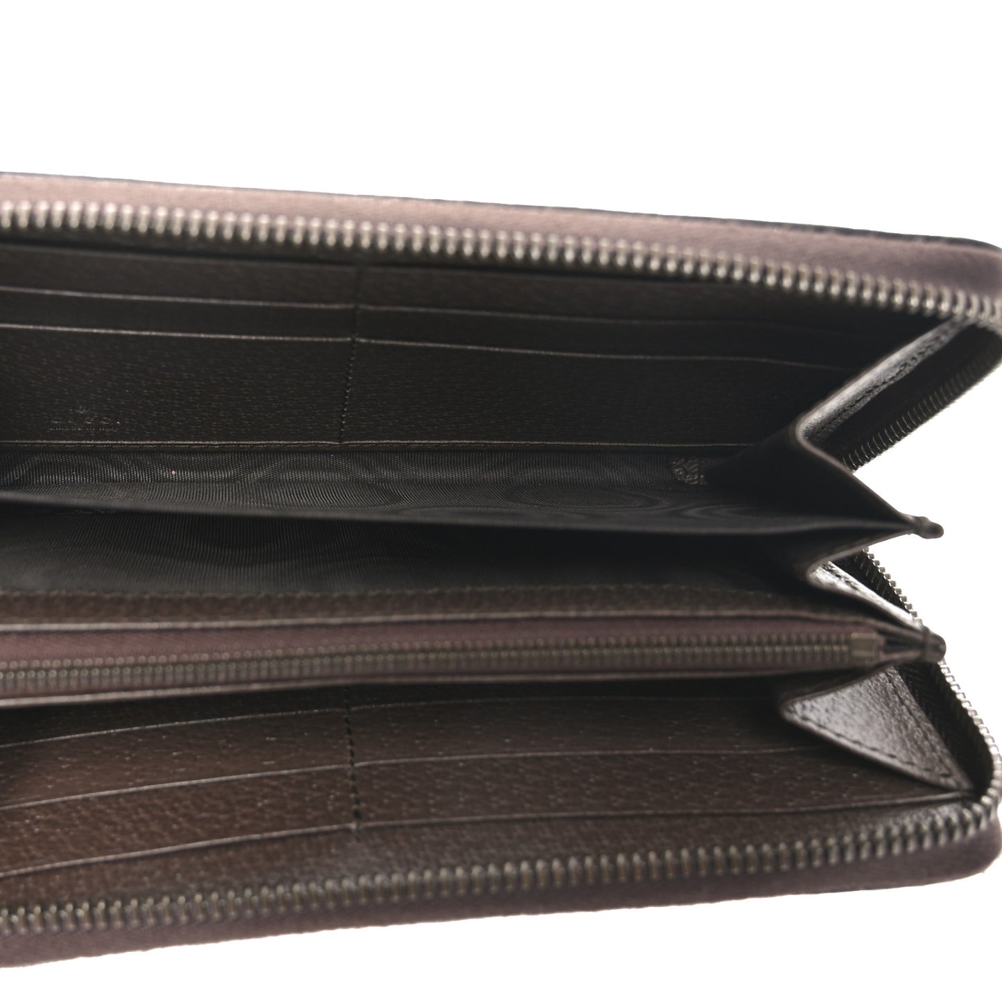Monogram Jumbo GG Textured Dollar Calfskin Diana Zip Around Continental Wallet Camel Ebony New Acero