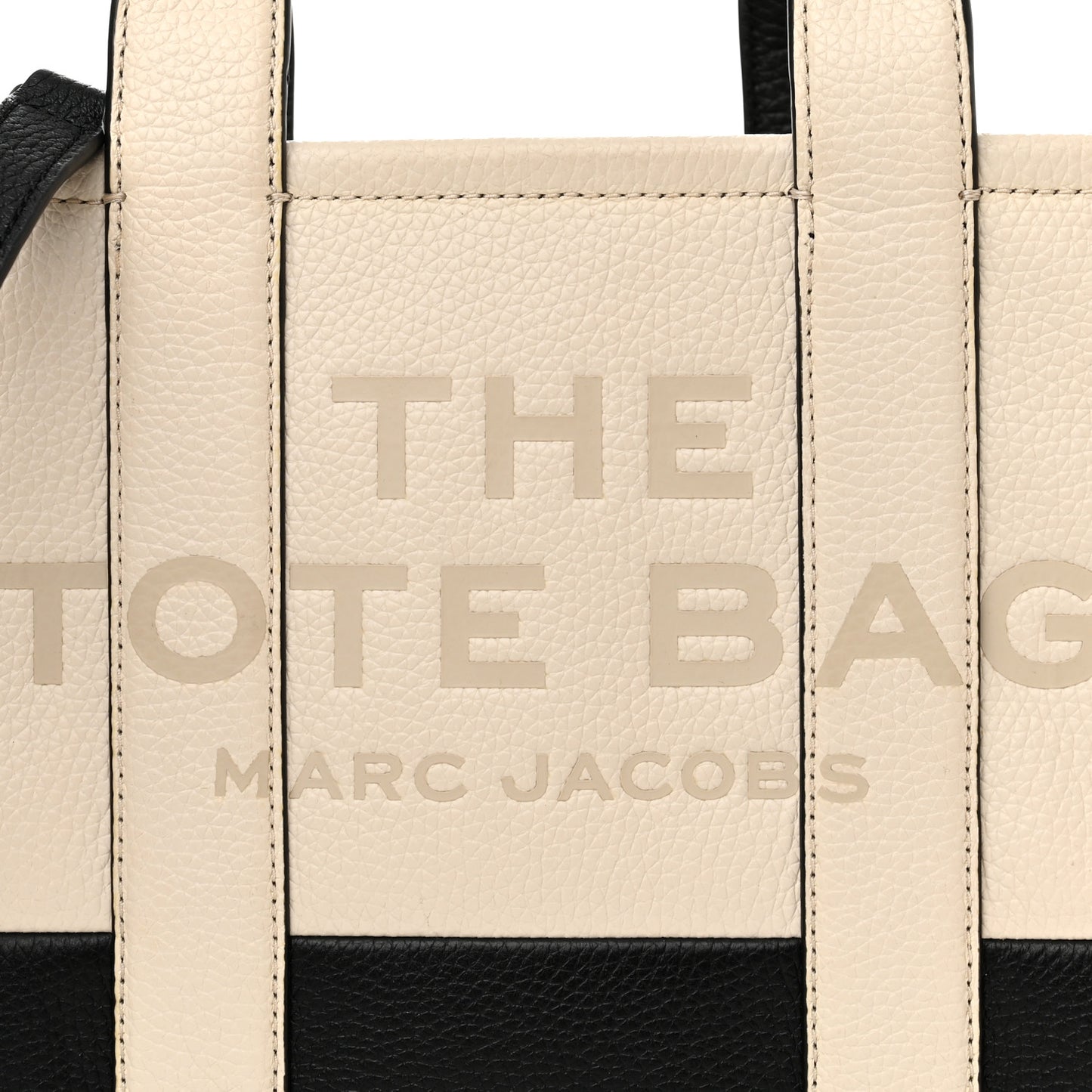 Grained Calfskin Colorblock Mini The Tote Bag Ivory Multi
