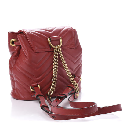 Gucci Calfskin Matelasse GG Marmont Flap Backpack Hibiscus Red 2 of 9