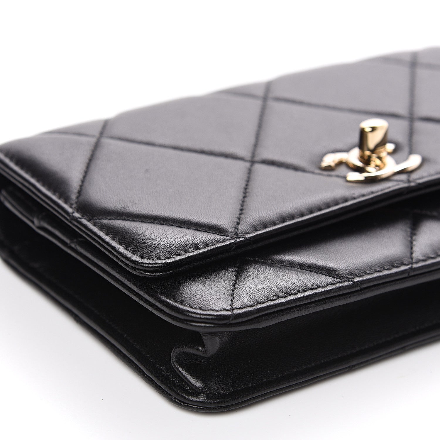 Chanel Lambskin Quilted Trendy CC Wallet On Chain WOC Black 9 of 12