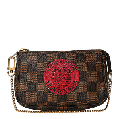 Louis Vuitton Damier Ebene Complice Trunks and Bags Mini Pochette Accessories Red 1 of 10
