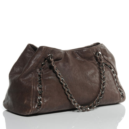 Chanel Leather Large Modern Chain Tote Brown 3 of 10