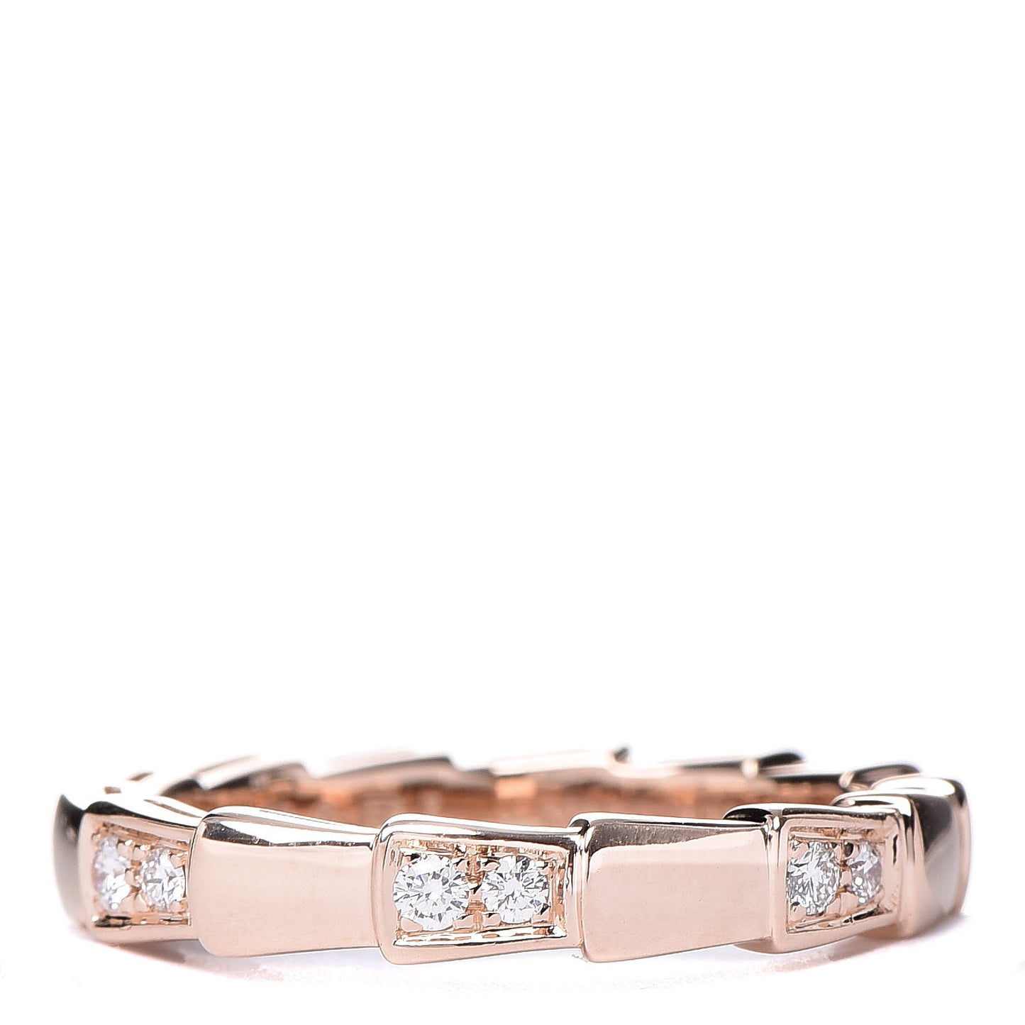 18K Rose Gold Diamond Serpenti Band Ring 53 6.5