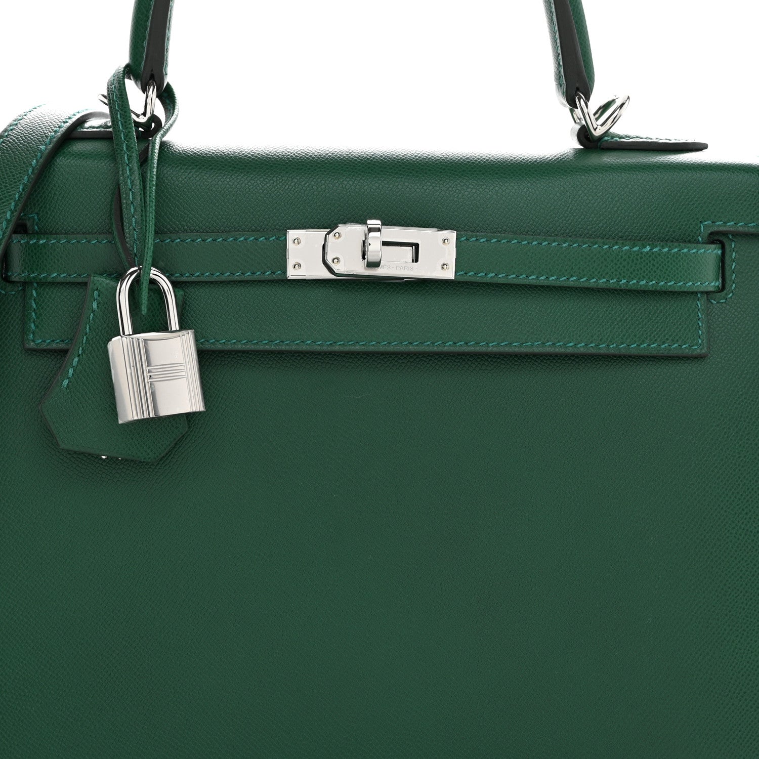 Hermes Madame Calfskin Kelly Sellier 25 Vert Moyen 8 of 12