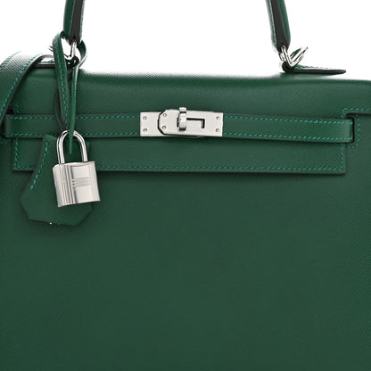Hermes Madame Calfskin Kelly Sellier 25 Vert Moyen 8 of 12