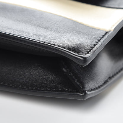 Valentino Garavani Nappa Striped My Rockstud Clutch Black Light Ivory 7 of 12