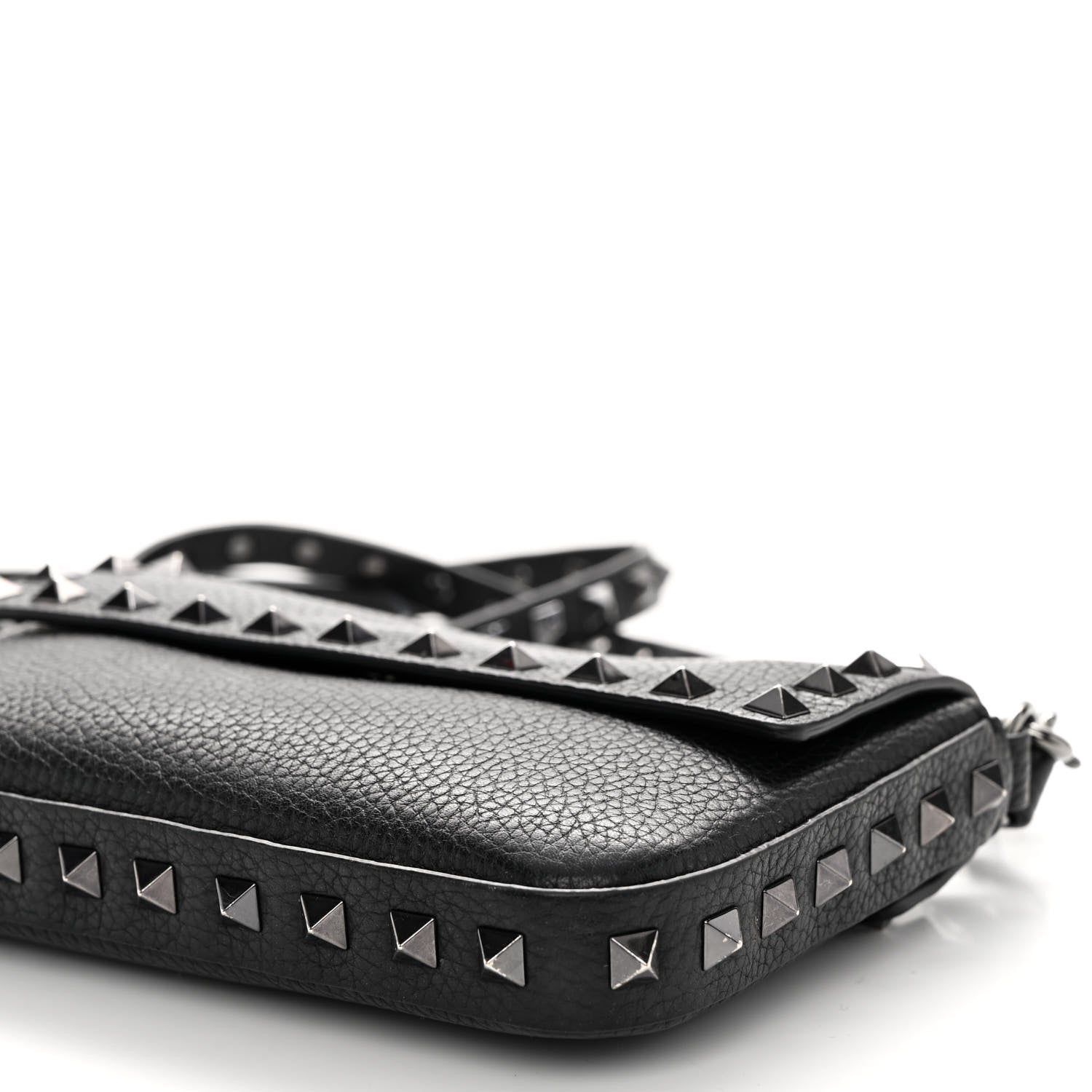 Valentino Garavani Grainy Calfskin Rockstud Crossbody Pouch Black 9 of 9