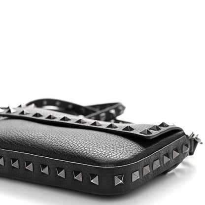Valentino Garavani Grainy Calfskin Rockstud Crossbody Pouch Black 9 of 9