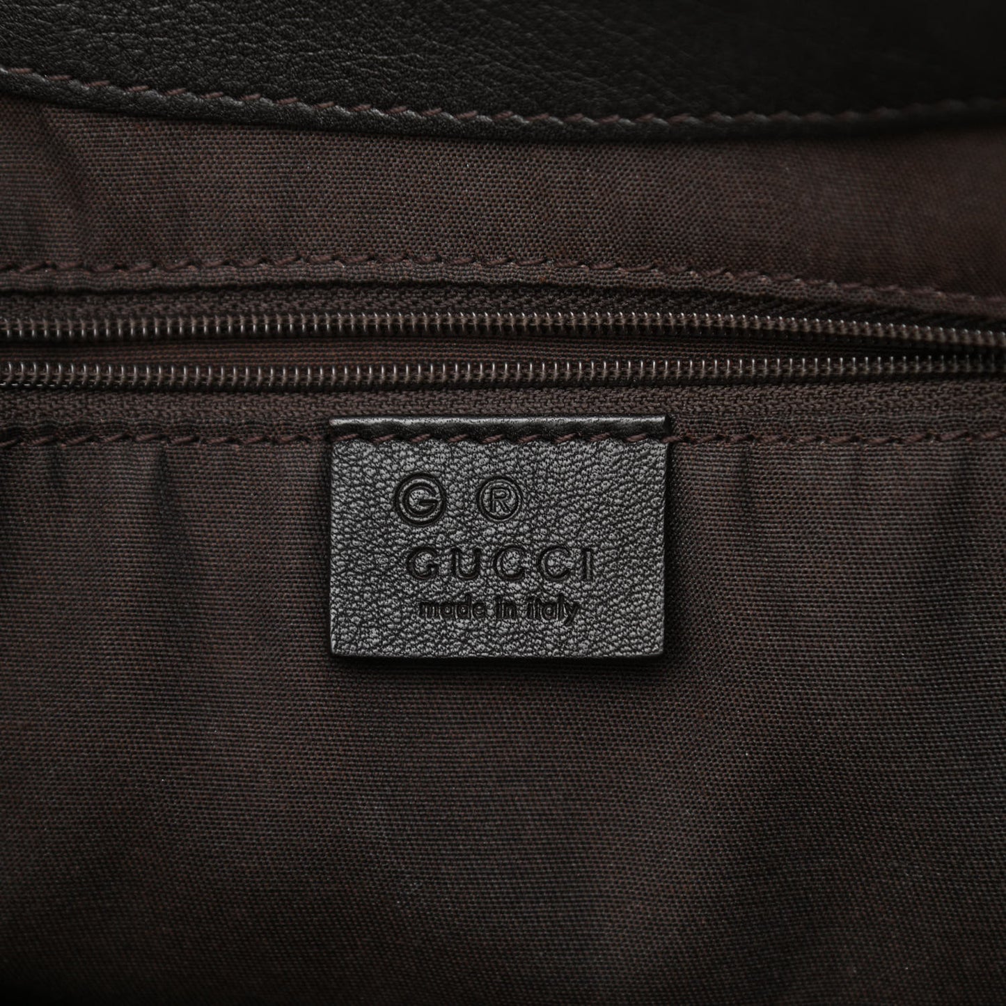 Guccissima New Ladies Web Tote Dark Brown