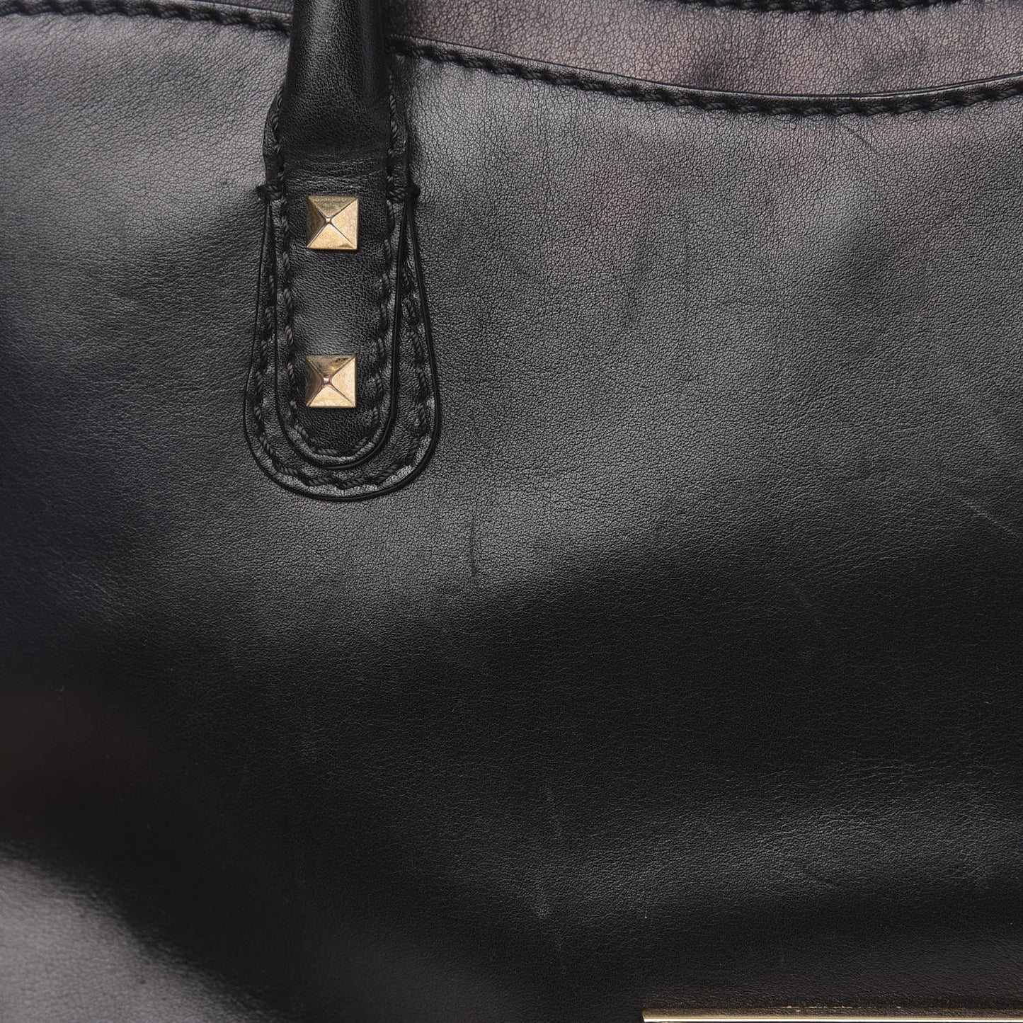 Vitello Rockstud Accordion Satchel Black