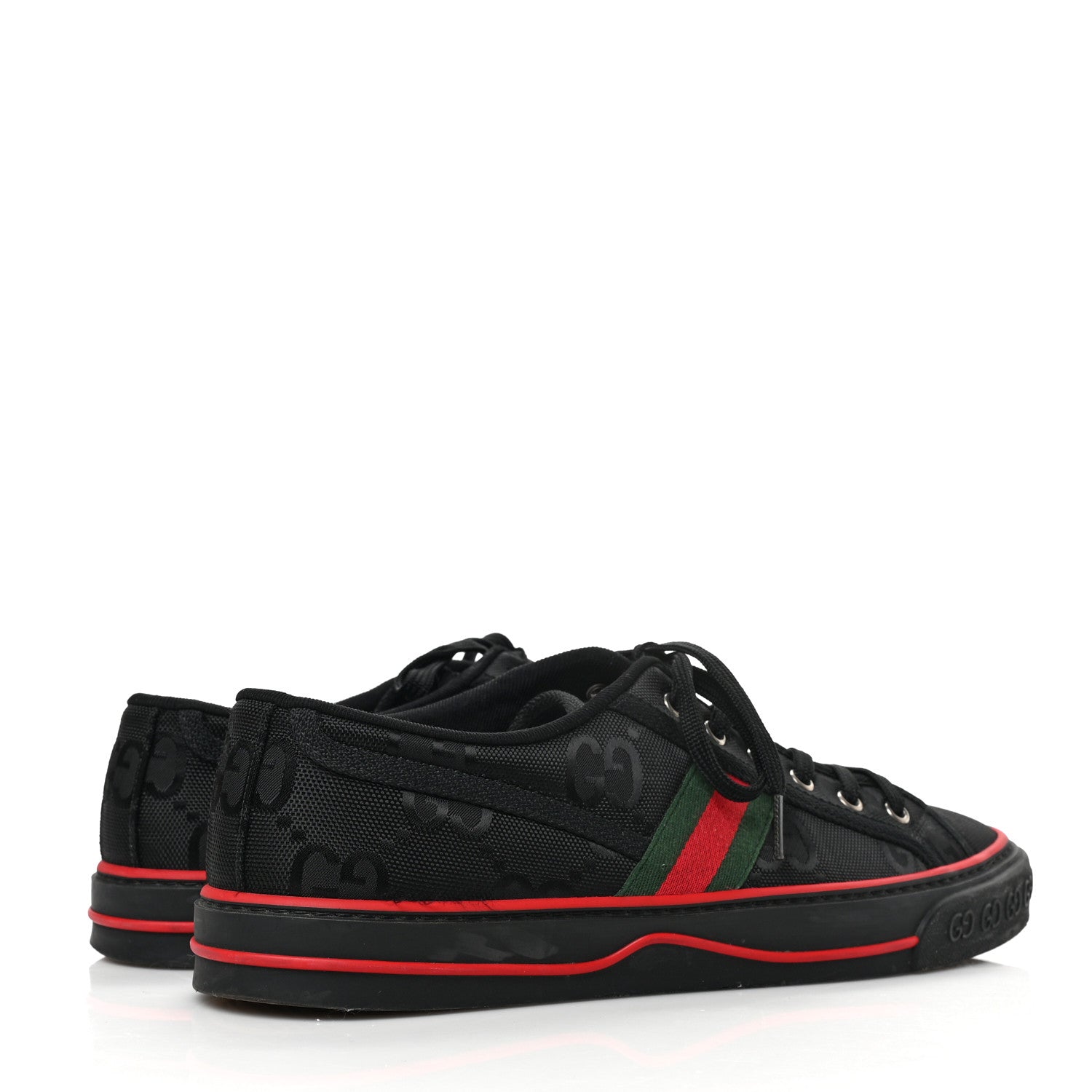 Gucci Econyl Nylon Web Monogram Off The Grid Mens 1977 Tennis Sneakers 10 Black 4 of 8