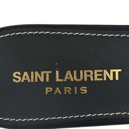 Saint Laurent Calfskin Tribute 05 Slide Sandals 38 Black 8 of 10