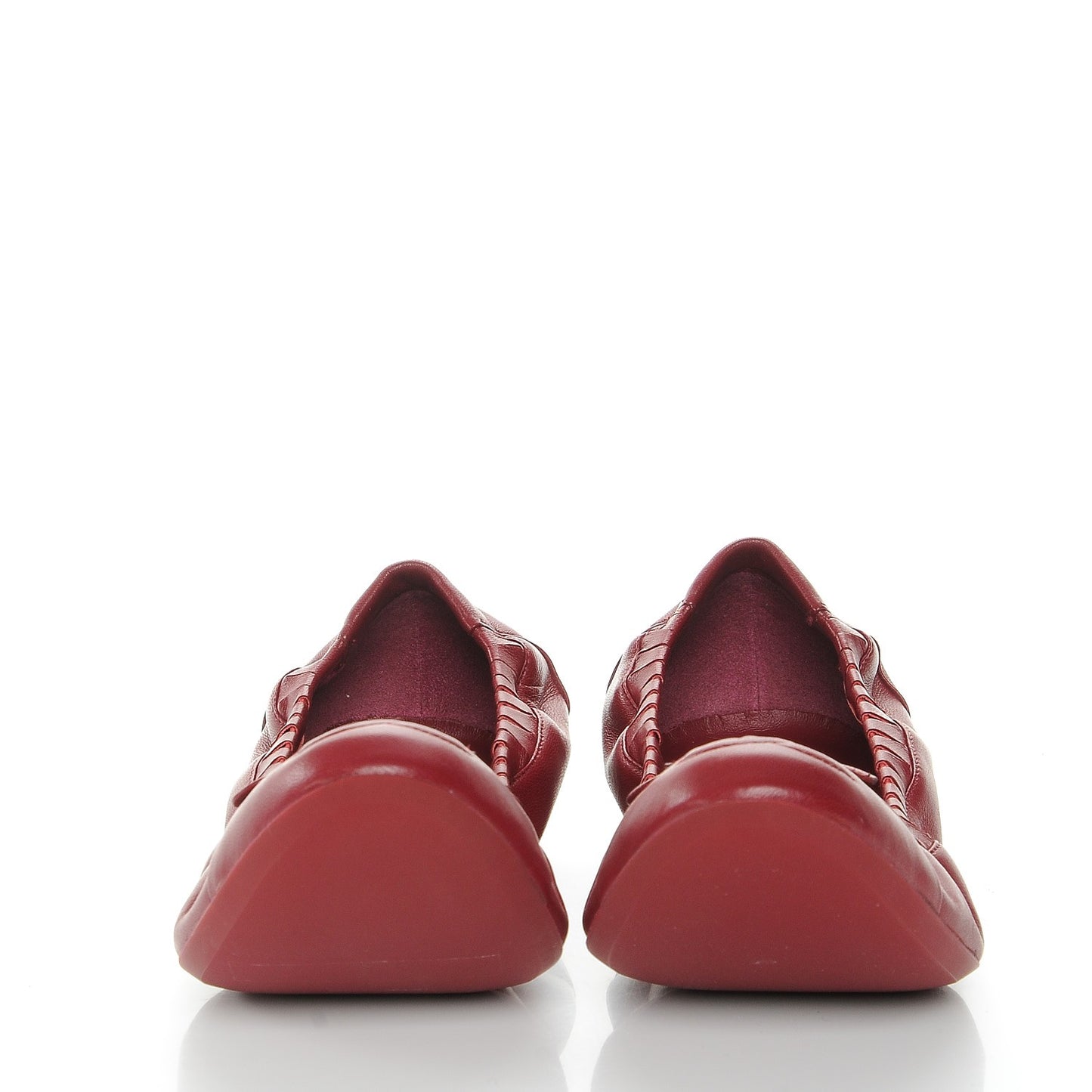 Lambskin CC Elastic Cap Toe Ballerina Flats 36 Red