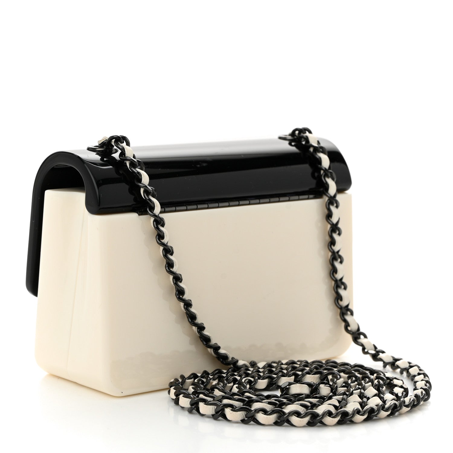 Chanel Plexiglass Plexi Coco Bag Black White 3 of 10
