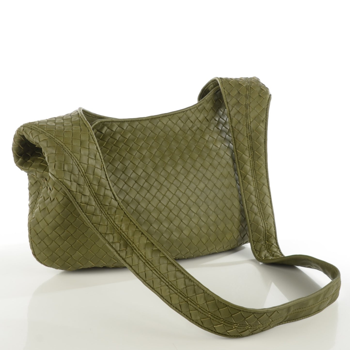 Intrecciato Nappa Shoulder Bag Olive