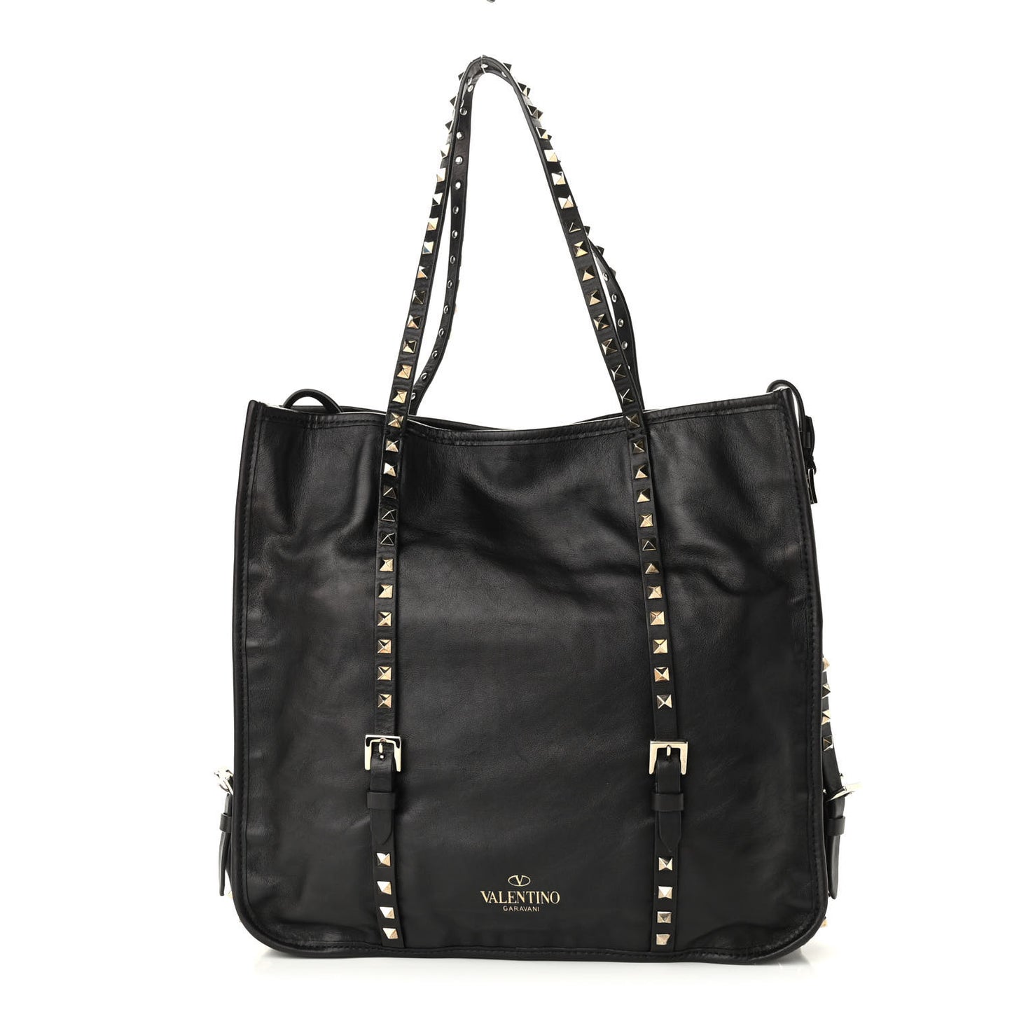 Vitello Rockstud Shopper Tote Black