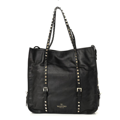 Valentino Garavani Vitello Rockstud Shopper Tote Black 1 of 9