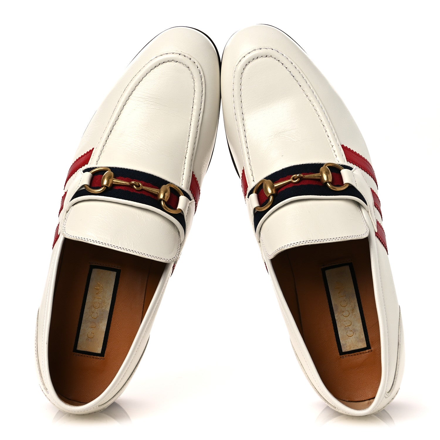 Gucci X ADIDAS Goatskin Web Mens Horsebit Loafers 9 White 2 of 12