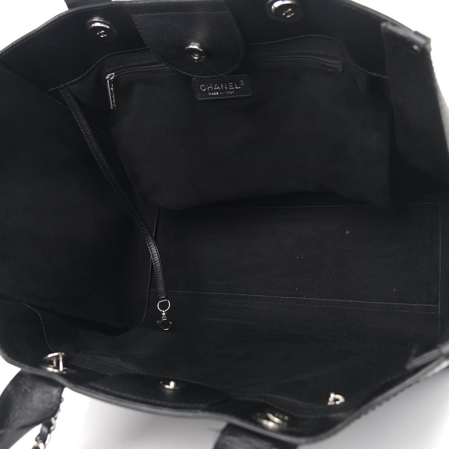 Caviar Medium Studded Deauville Tote Black