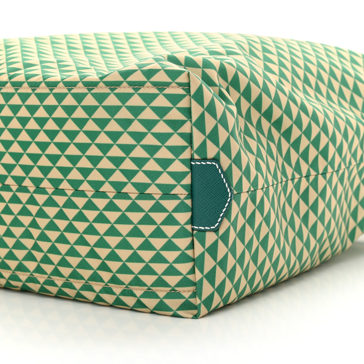 Prada Re-Nylon Saffiano Triangolo Symbole Shopping Tote Green