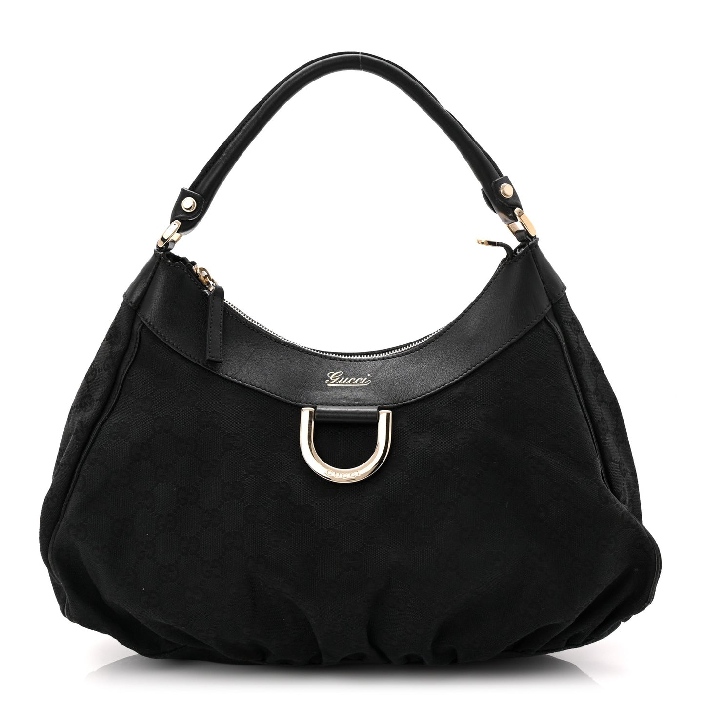 Monogram Large D Gold Ring Hobo Black
