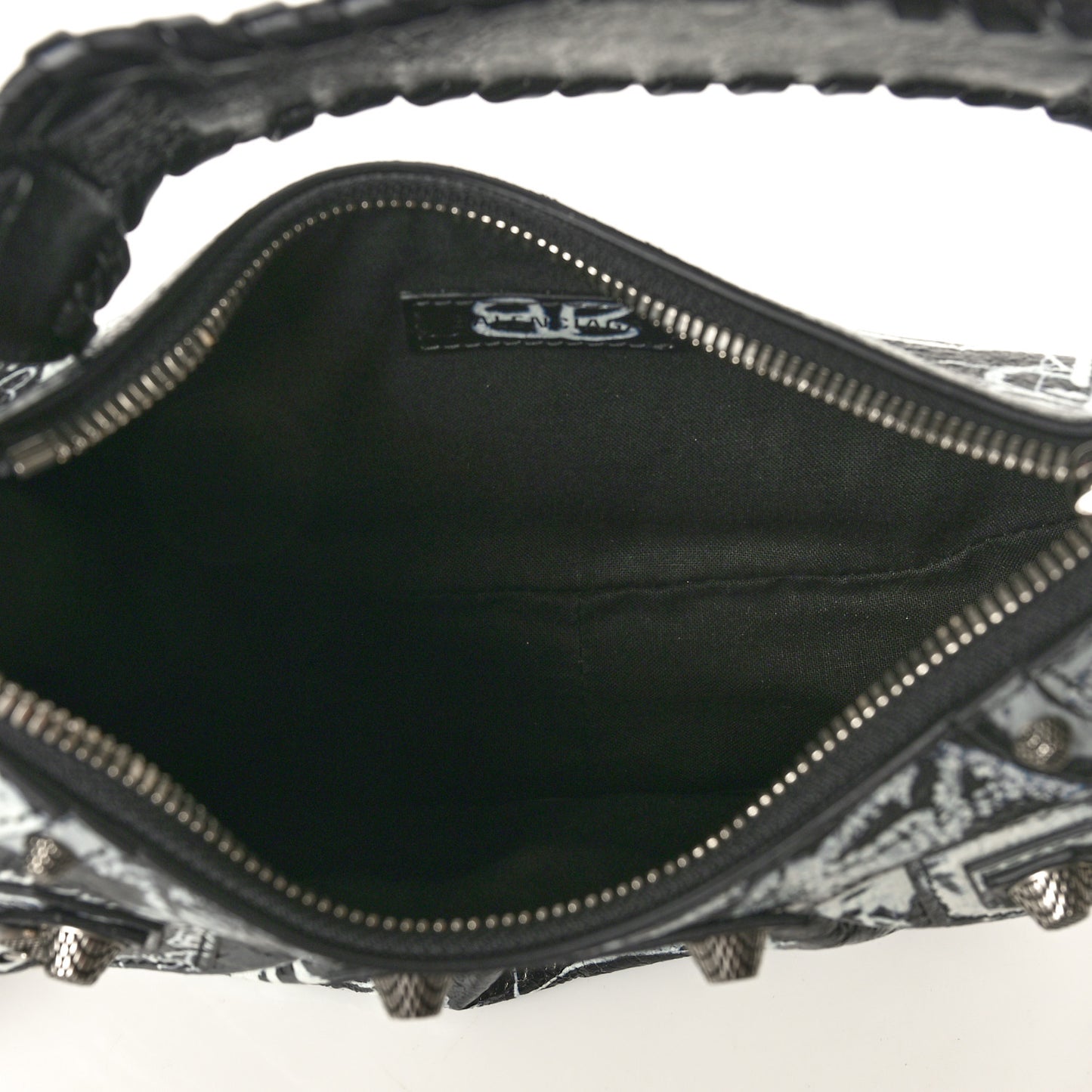 Agneau Arena Graffiti Le Cagole Shoulder Bag XS Black