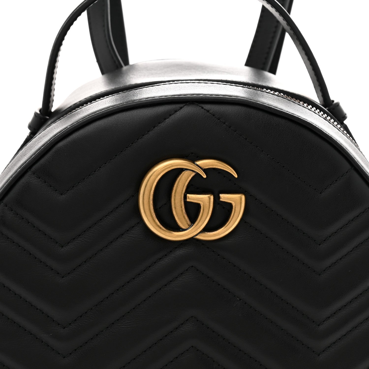 Gucci Calfskin Matelasse GG Marmont Dome Backpack Black 8 of 10