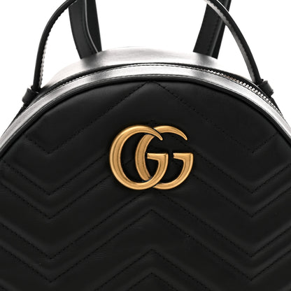 Gucci Calfskin Matelasse GG Marmont Dome Backpack Black 8 of 10