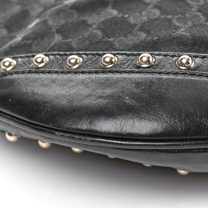 Gucci Calfskin Embossed Monogram Studded Pelham Messenger Bag Black 9 of 12