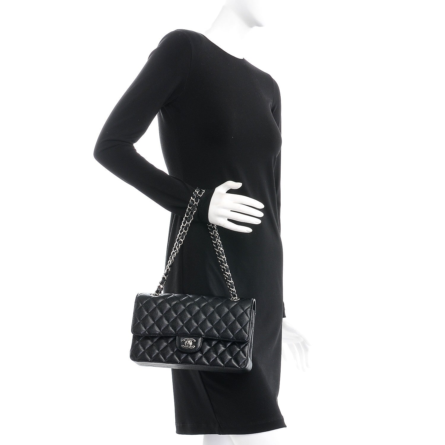 Chanel Caviar Quilted Medium Double Flap Black 3 of 9