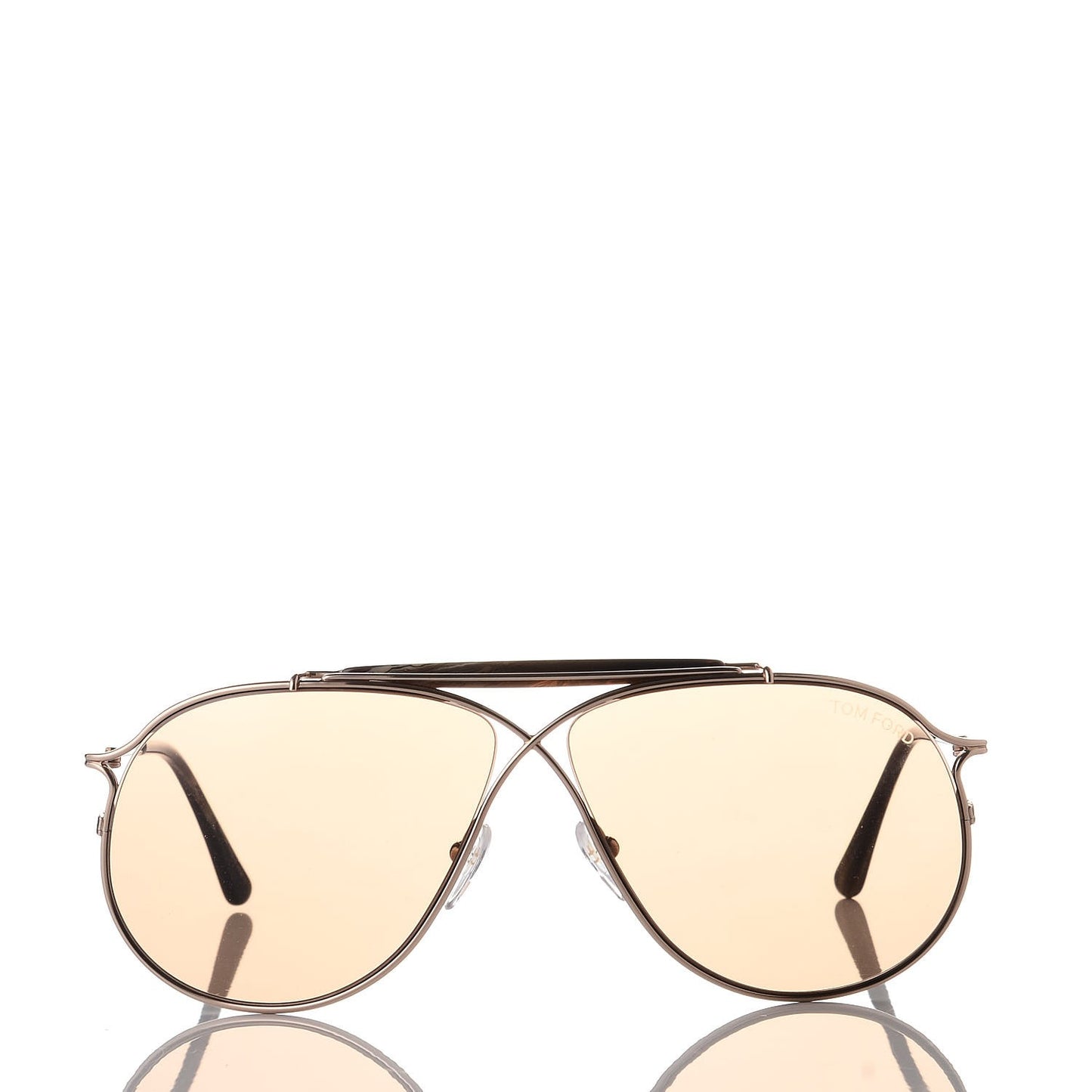 Tom N.6 Private Collection Aviator Sunglasses Rose Gold Brown