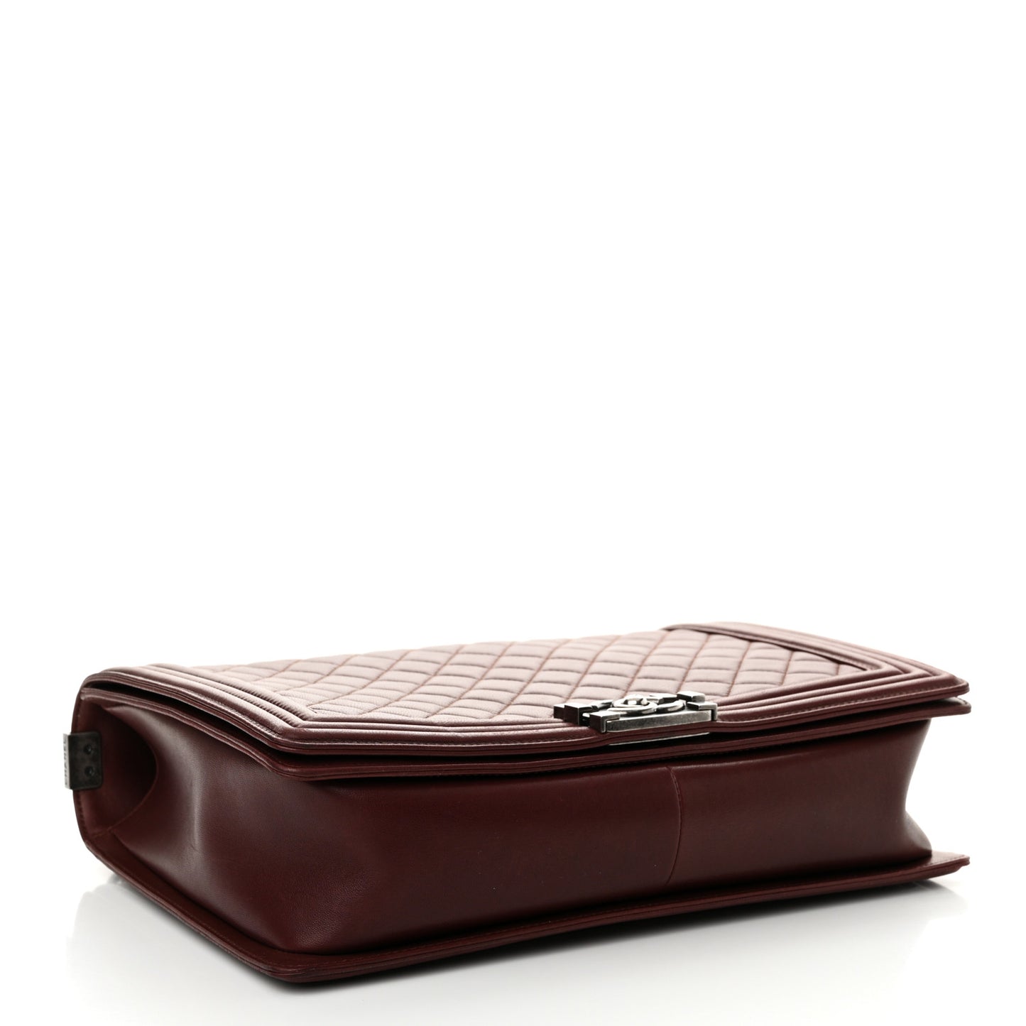 Lambskin Quilted Large Boy Flap Dark Red