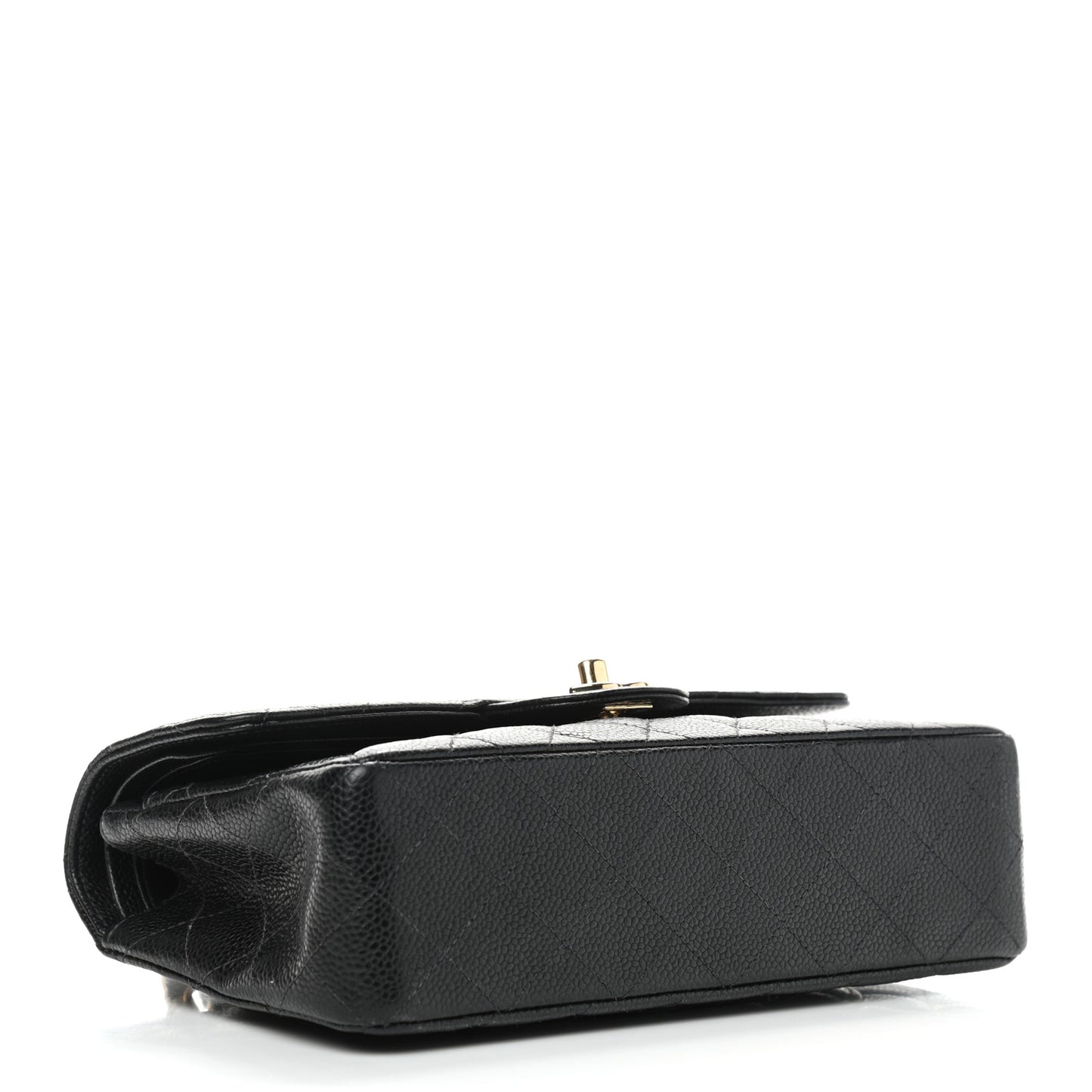 Caviar Quilted Small Double Flap Black