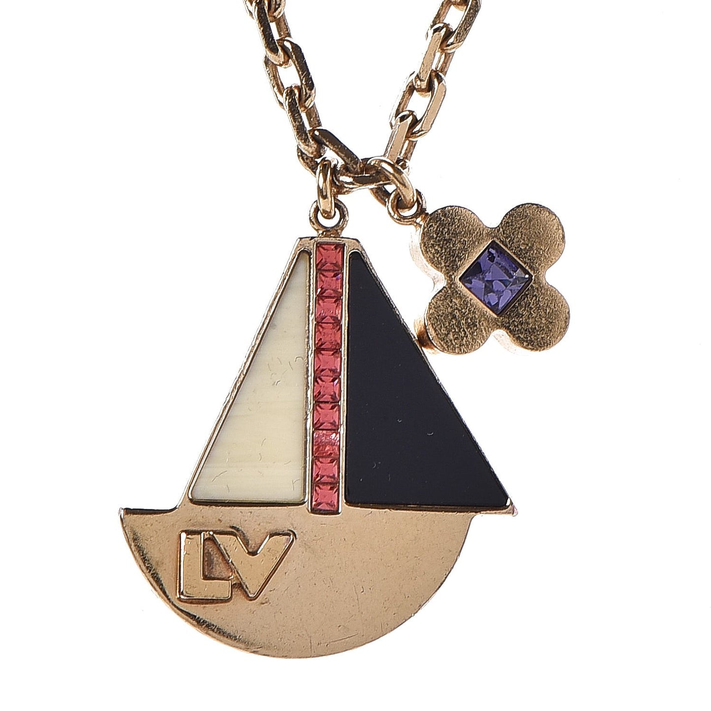Resin Crystal Float Your Boat Pendant Necklace