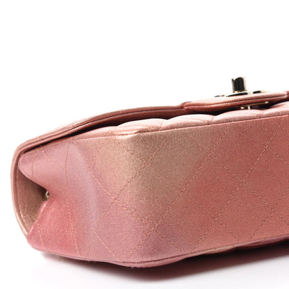 Chanel Metallic Lambskin Quilted Ombre Mini Rectangular Flap Pink 6 of 11