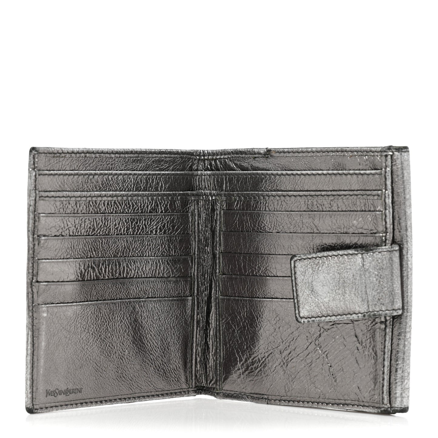 Metallic Goatskin Belle de Jour French Wallet Silver
