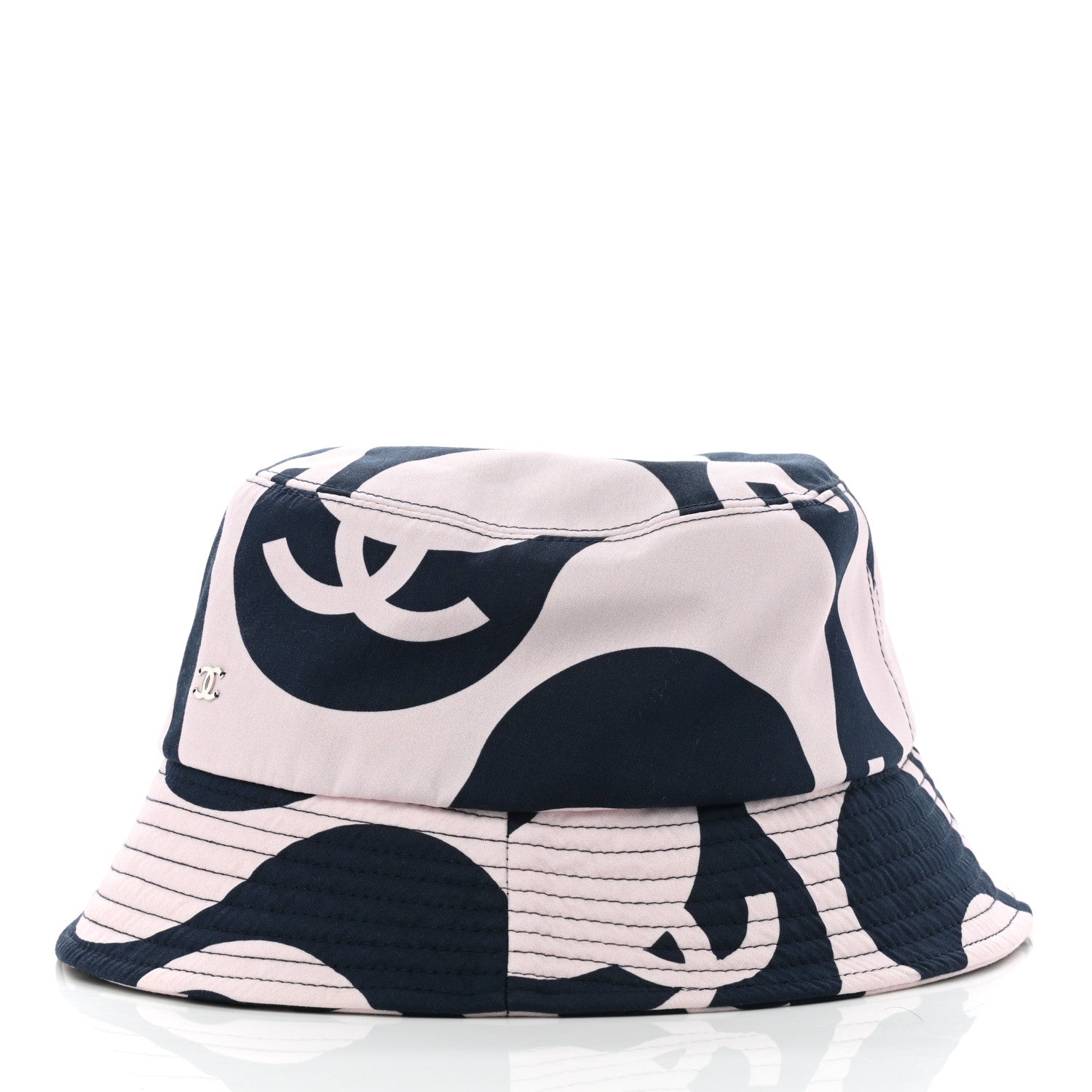 Chanel Cotton CC Bucket Hat L Navy Ivory 4 of 11