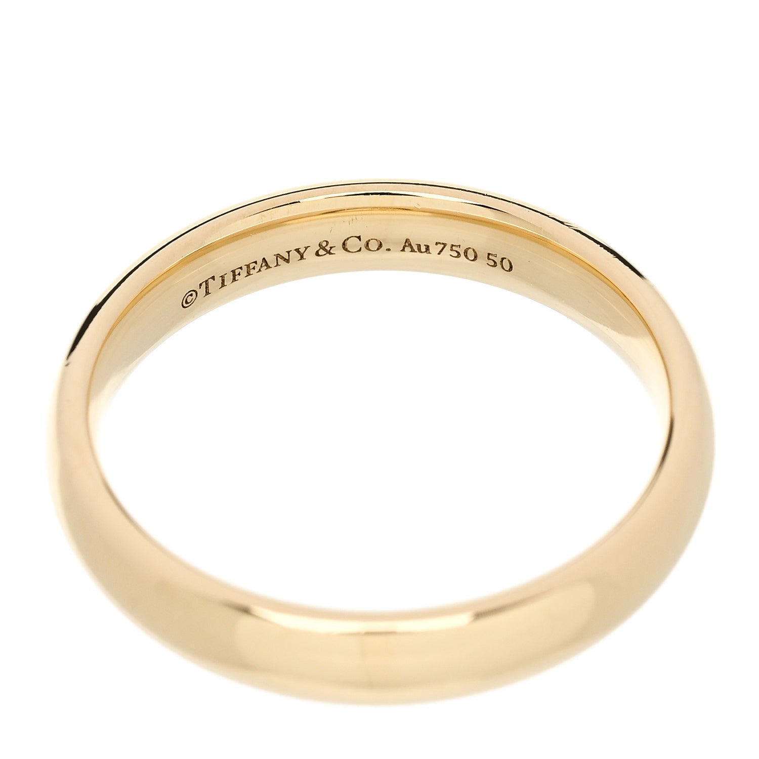 Tiffany 18K Yellow Gold 4mm Forever Wedding Band Ring 58 8.5 4 of 4