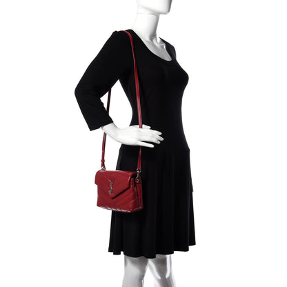 Saint Laurent Calfskin Y Quilted Monogram Toy Loulou Crossbody Bag New Lipstick 3 of 10