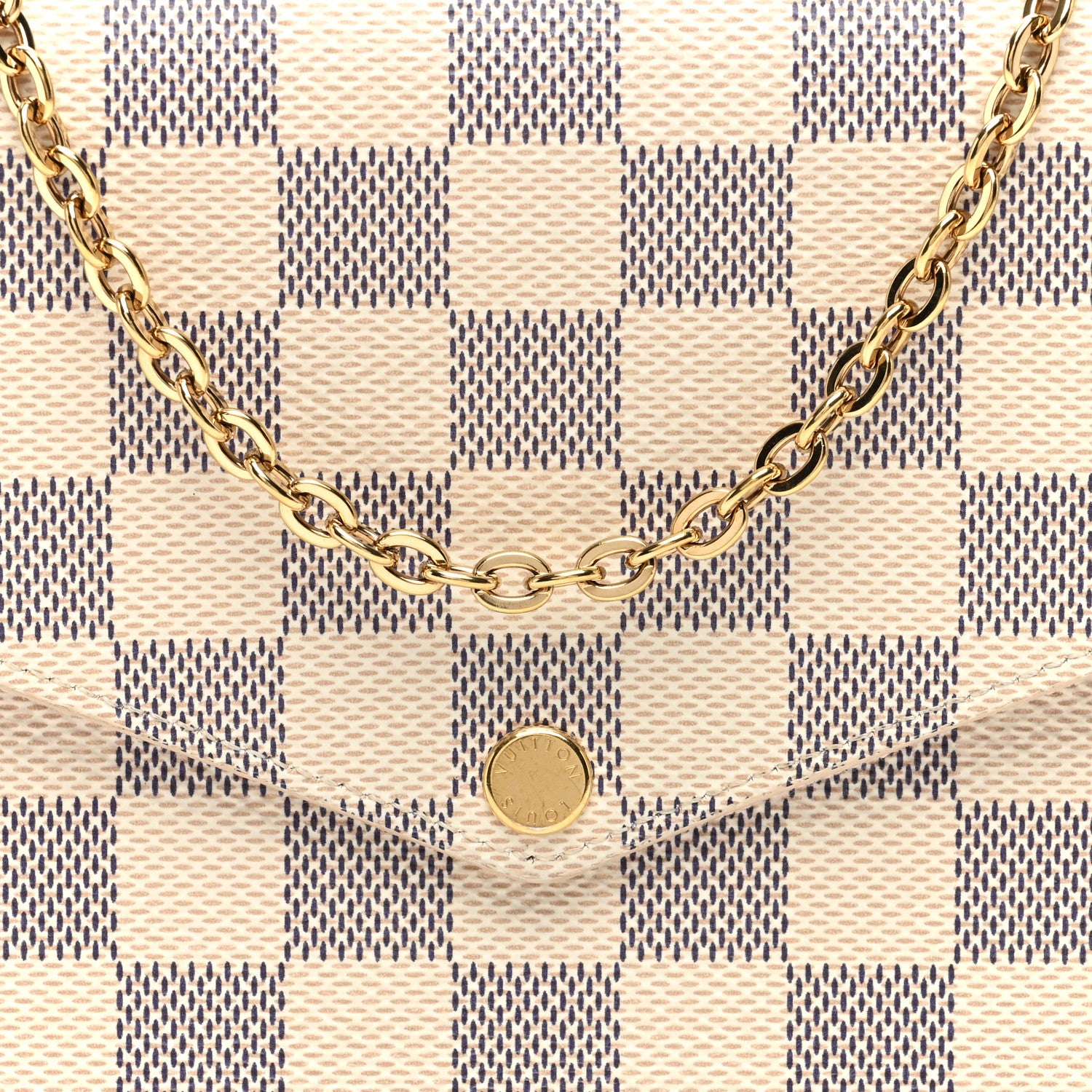 Louis Vuitton Damier Azur Pochette Felicie Chain Wallet Rose Ballerine 8 of 11