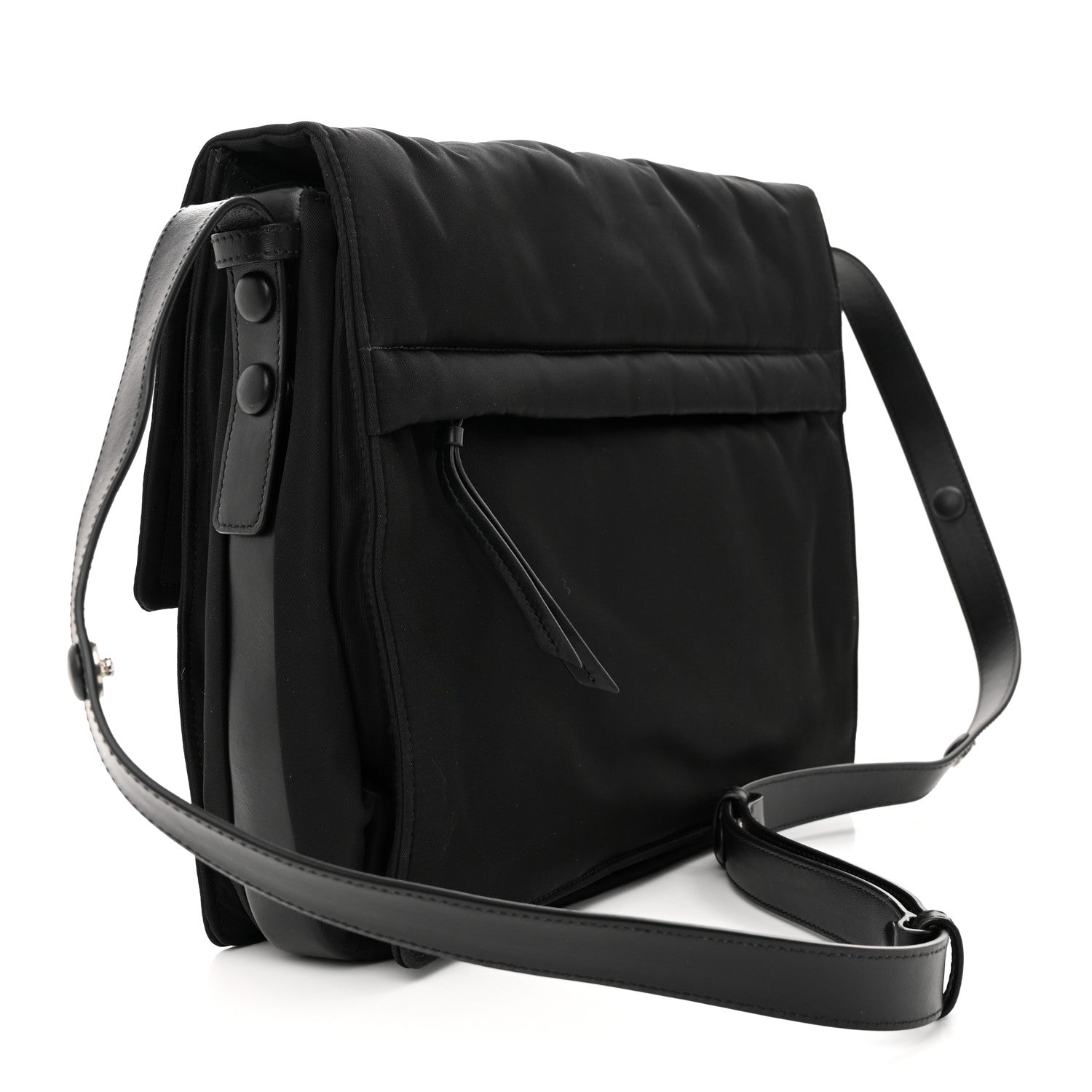 Prada Re-Nylon Vitello Padded Large Flap Shoulder Bag Black 3 of 12